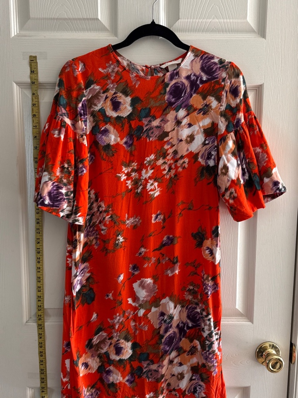 H&M Red and Purple Abstract Floral Dress